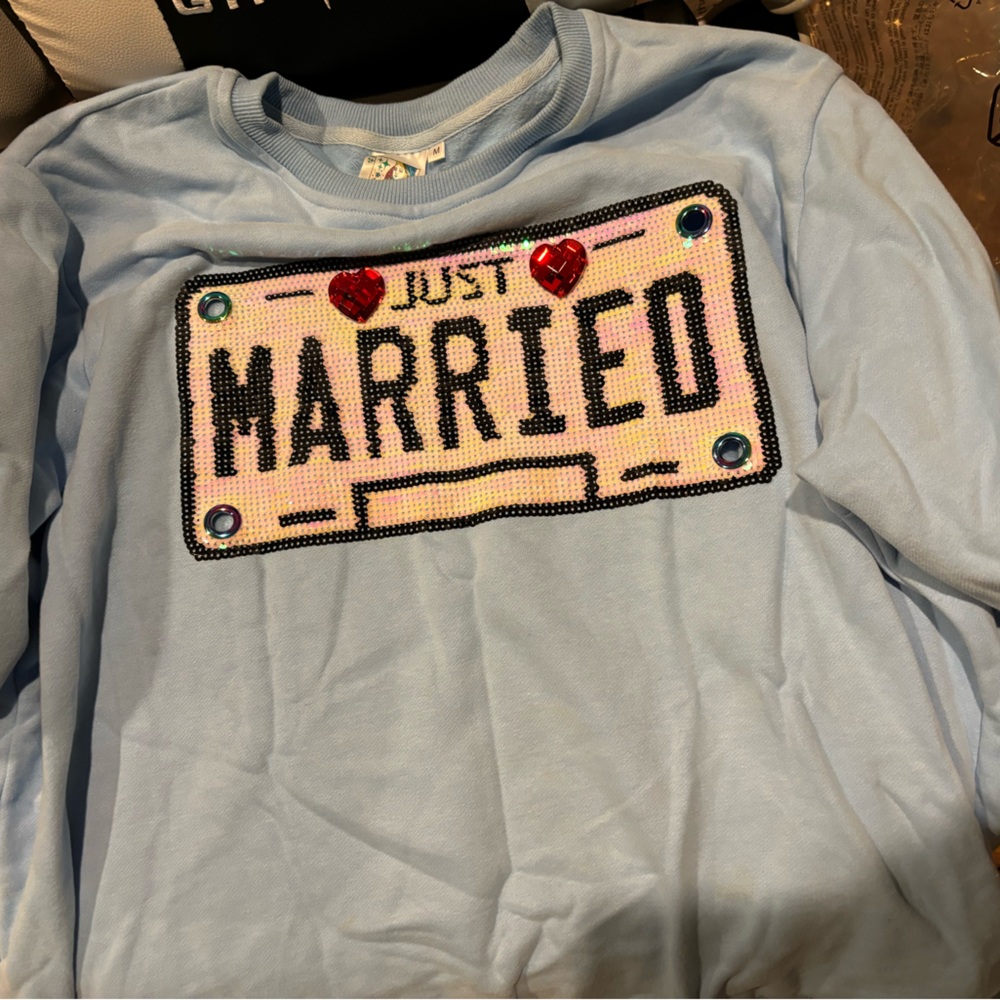 Queen of sparkles just married sweatshirt!